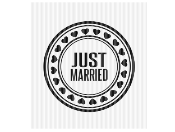 Just Married Wedding Quote Graphic Review